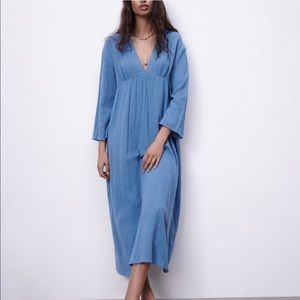 ZARA NWT Linen Textured Dress S